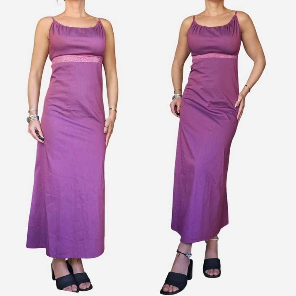 Vintage Y2K Cop Copine Purple Gown Maxi Long Dress Babydoll Size S
